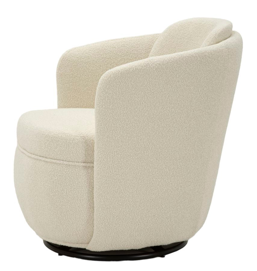 POLTRONA GIREVOLE TORINO CREMA CM 70X72X75 (ALTEZZA SEDUTA CM 44,5)
