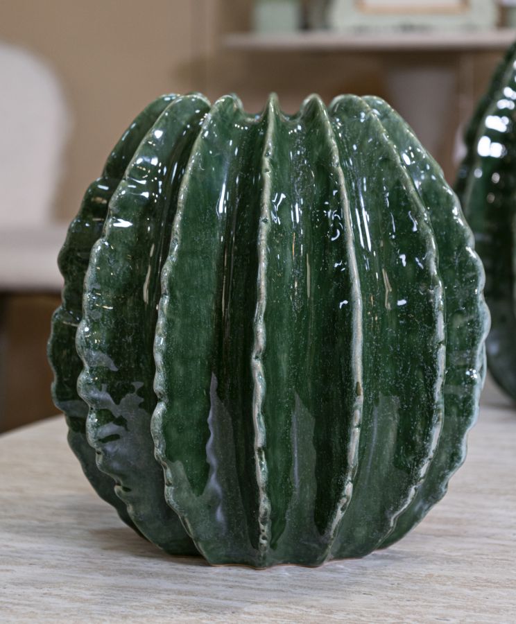 Vaso Cactus Ball Ø 23,5x24,5 cm – Vaso Decorativo con Finitura Naturale Opaca