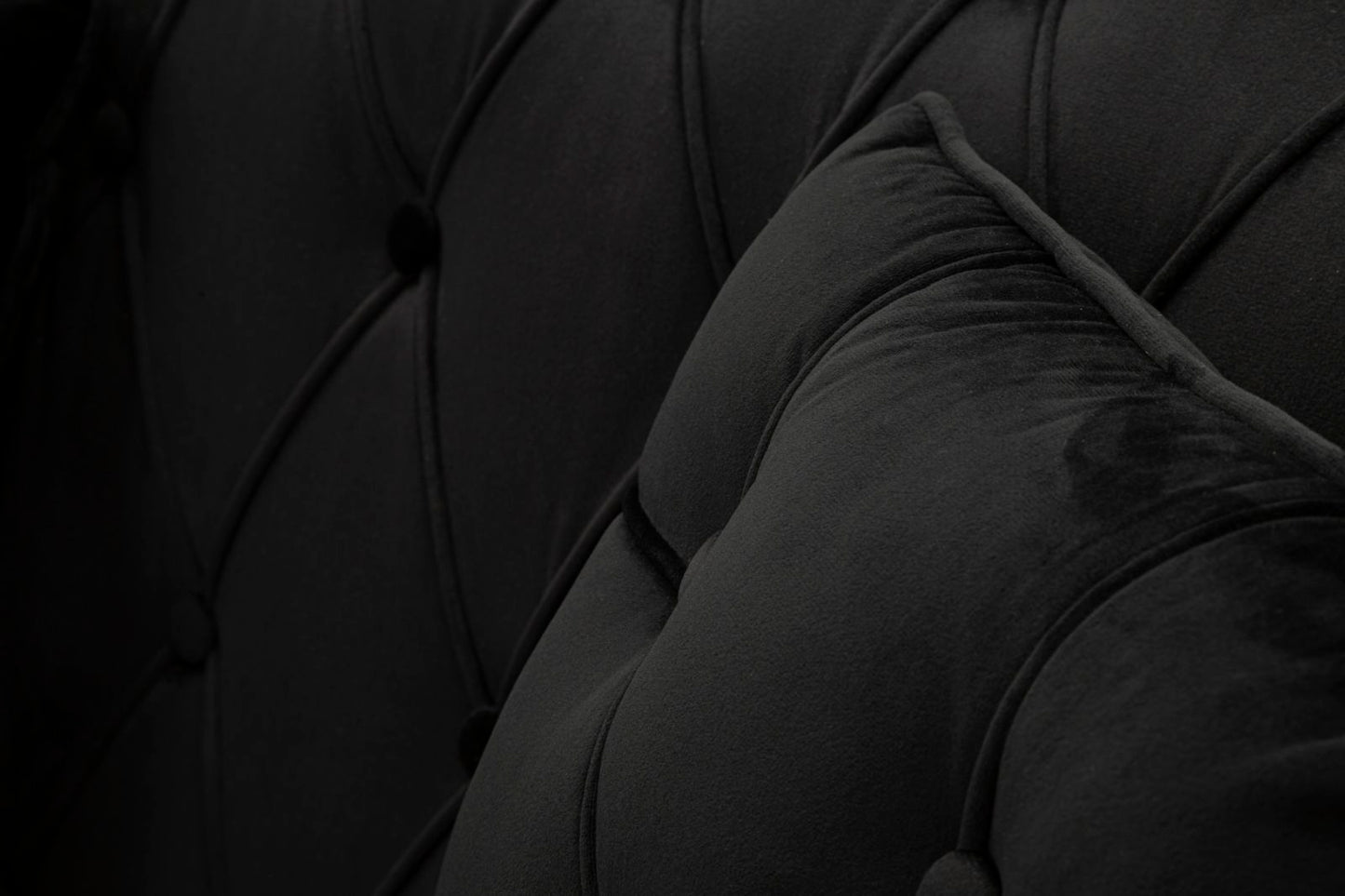 Divanetto Budapest Nero con Cuscini in Tessuto e Metallo L 130 cm