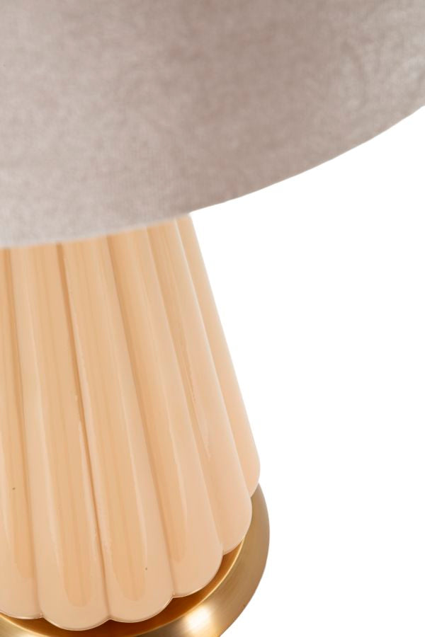 Lampada da tavolo “Perly – A” Ø 36,5 × 68,5 cm – vetro perlato con dettagli dorati