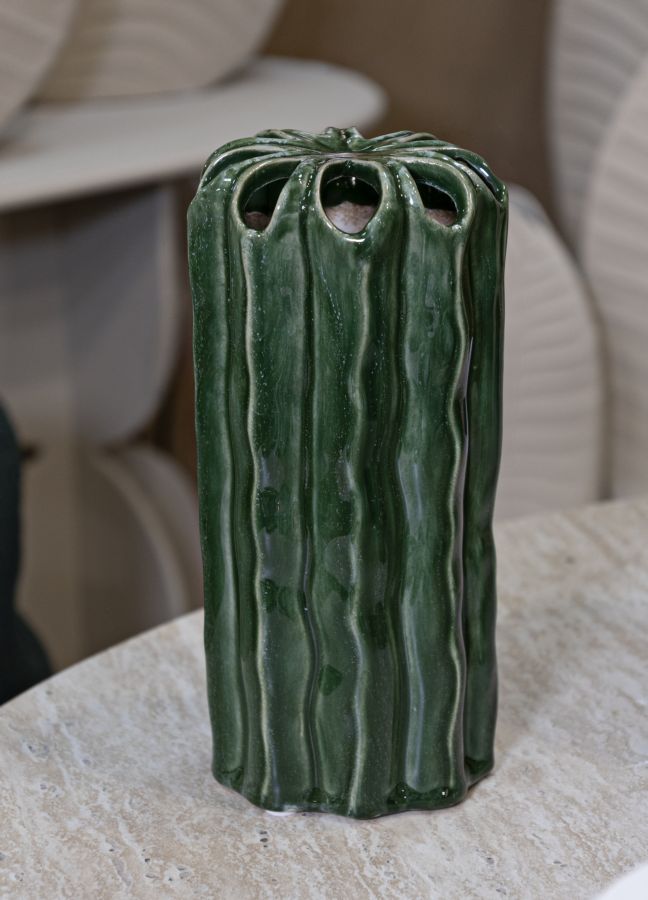 Vaso Cactus Tall Ø 11,5x23,5 cm – Vaso Slanciato Decorativo con Finitura Effetto Naturale