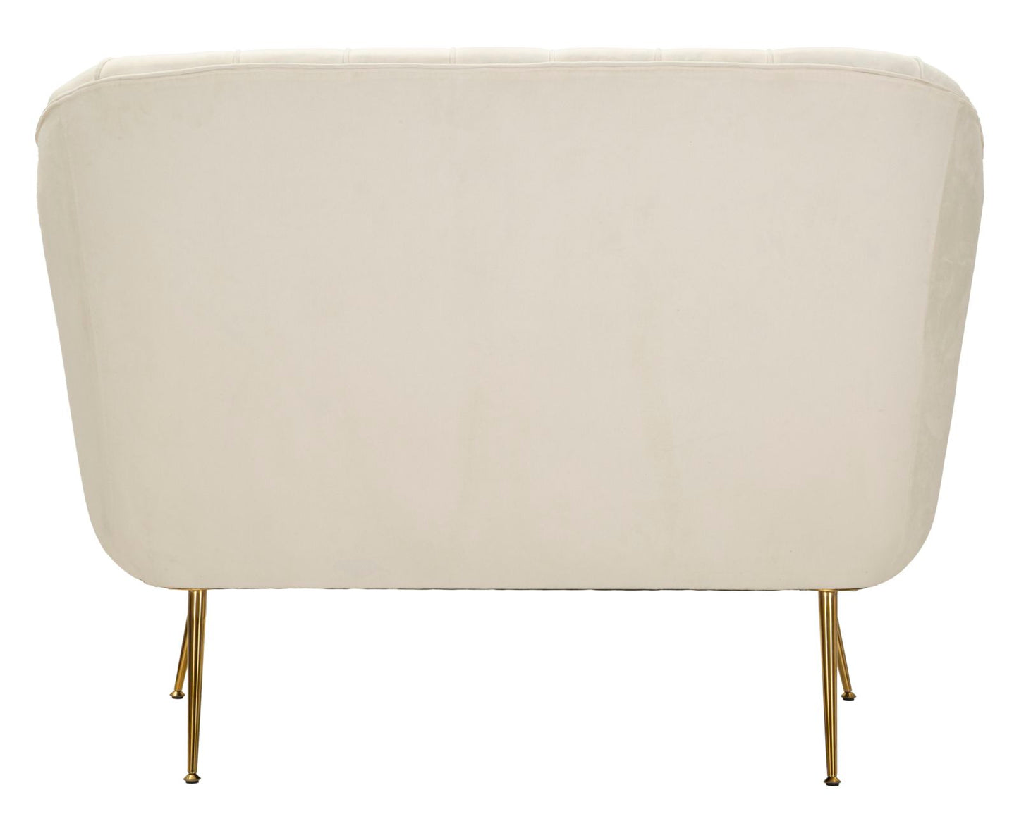 Divanetto Budapest Crema con Cuscini in Tessuto e Metallo L 130 cm