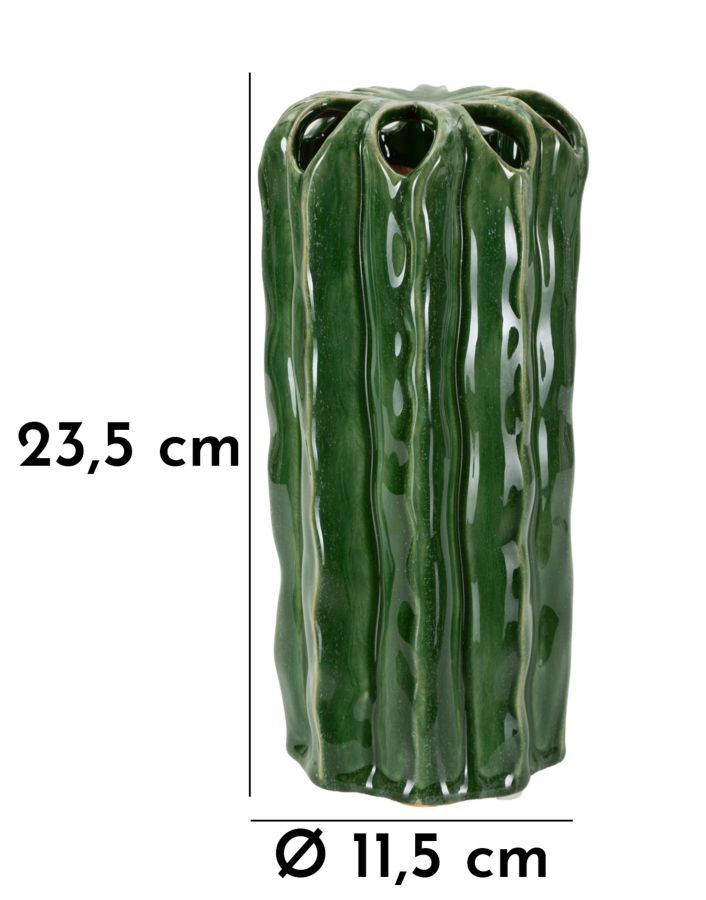 Vaso Cactus Tall Ø 11,5x23,5 cm – Vaso Slanciato Decorativo con Finitura Effetto Naturale
