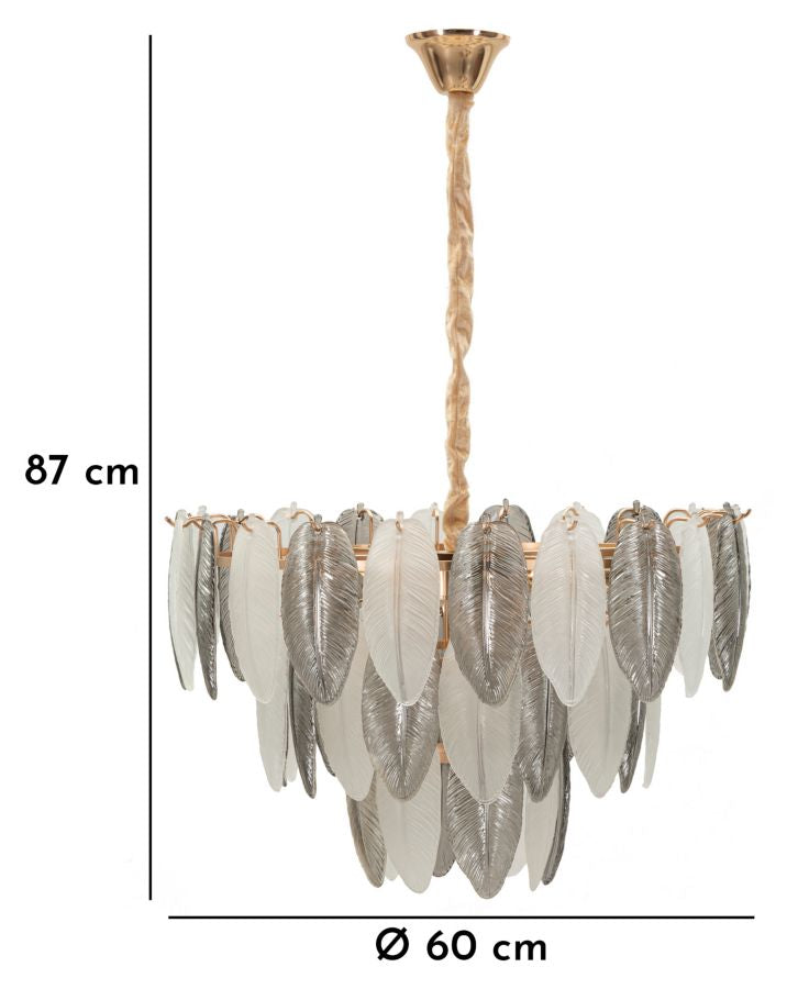 LAMPADARIO LEAFY diam 60x40-87 cm