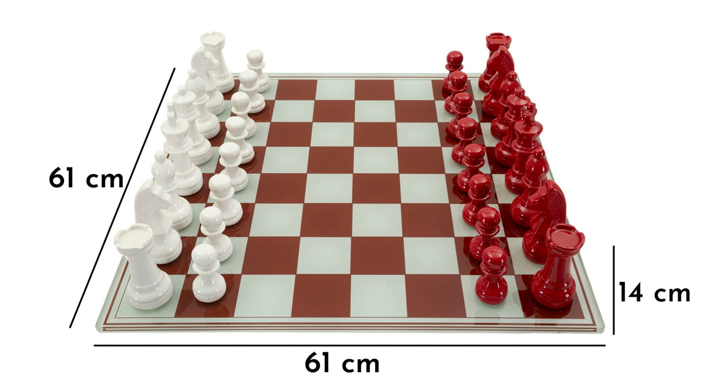 SET SCACCHIERA ROSSA/BIANCA CM 61X61X14