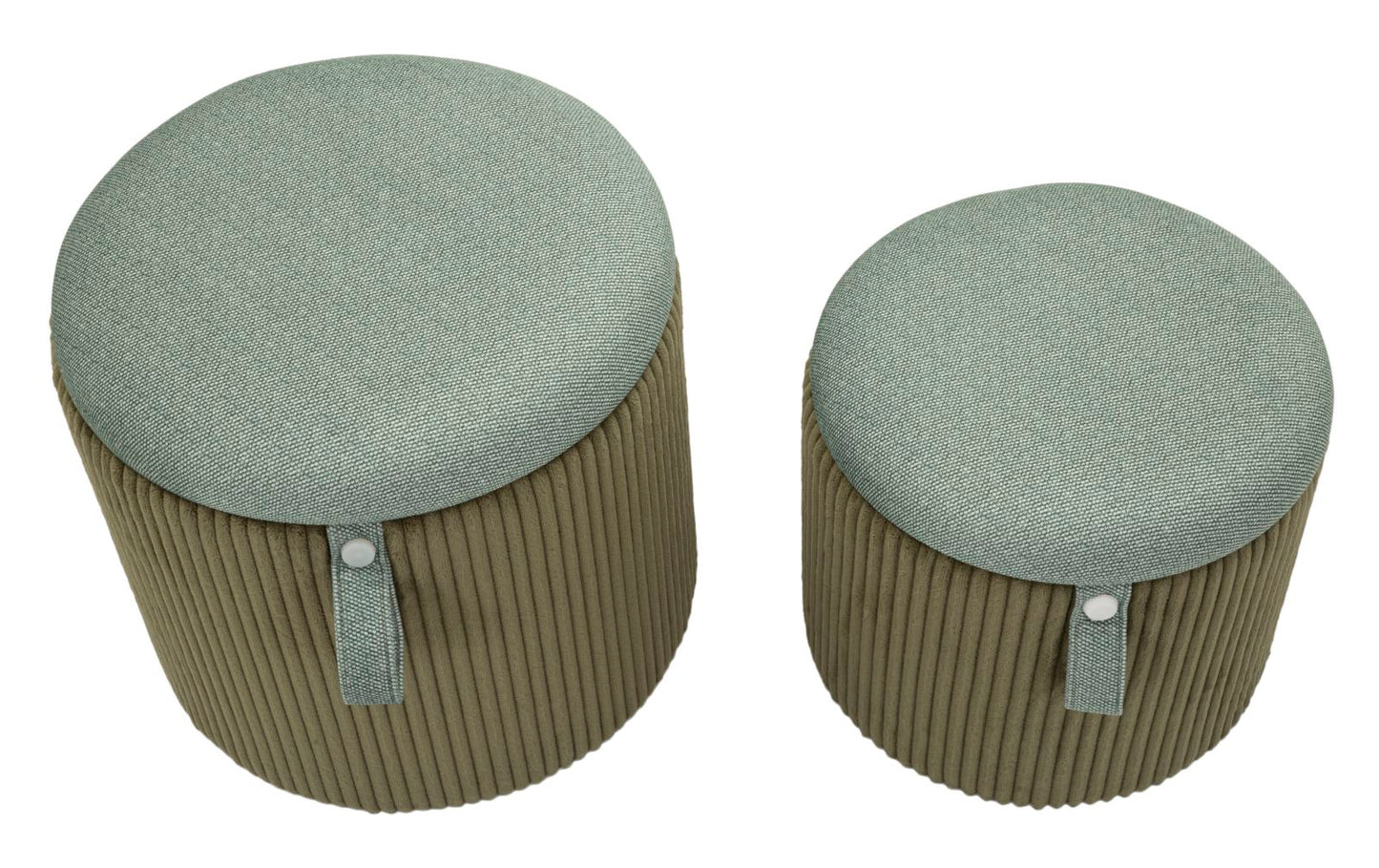 PUFF C/CONTENITORE BOLZANO VERDE SET 2 PZ CM Ø 38X38-32X28