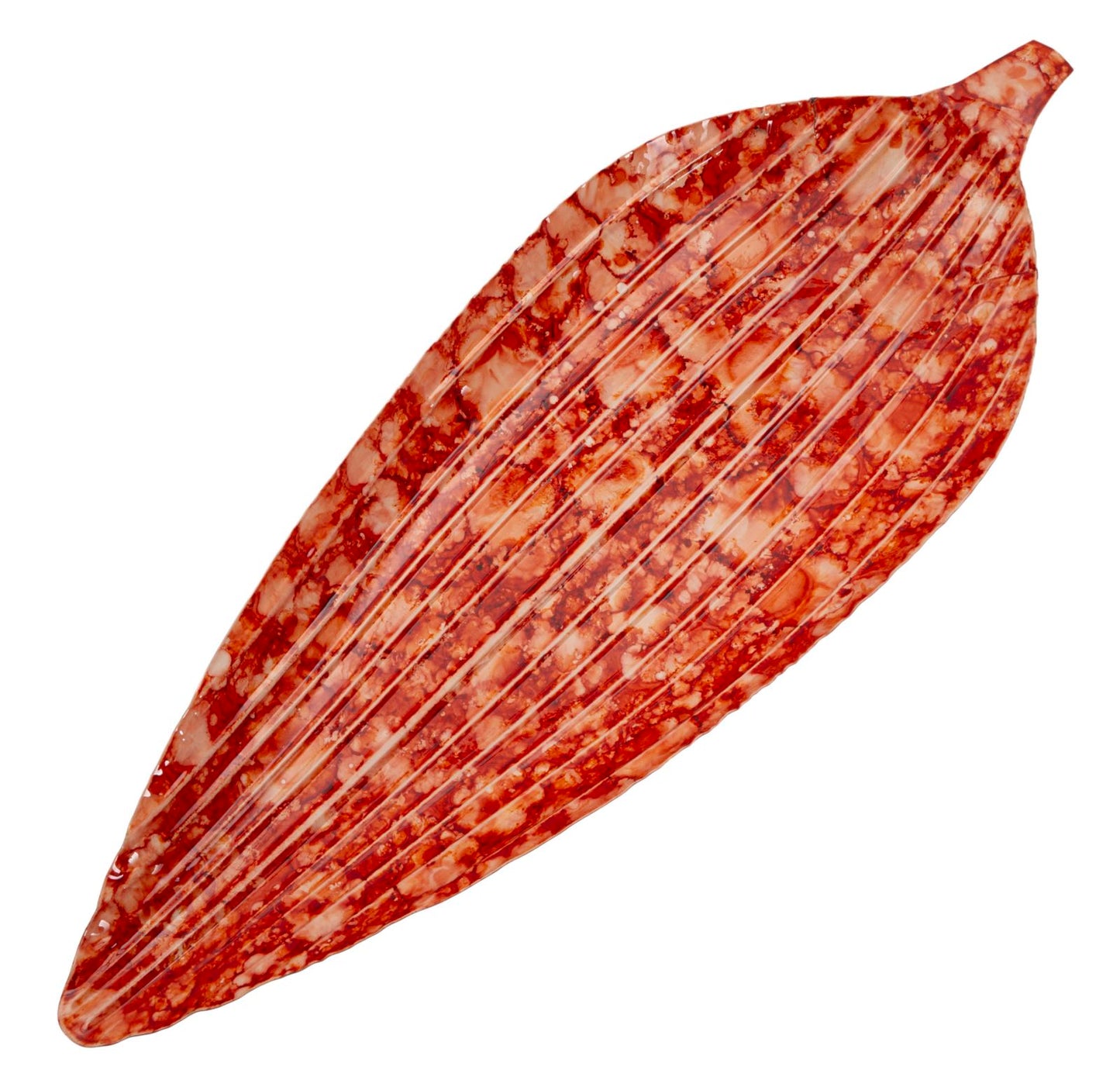 Vassoio Drop Red 50x18 cm - design foglia