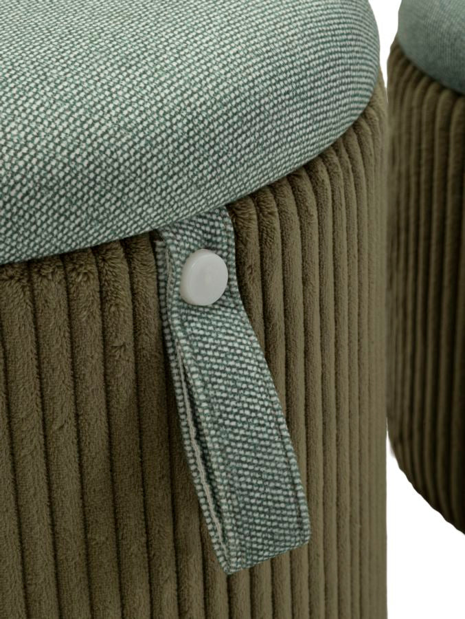PUFF C/CONTENITORE BOLZANO VERDE SET 2 PZ CM Ø 38X38-32X28