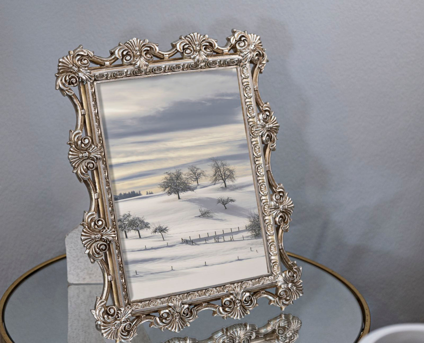 Cornice “Florence” 21,5 × 2 × 26,8 cm (foto 15 × 20 cm) – design barocco elegante