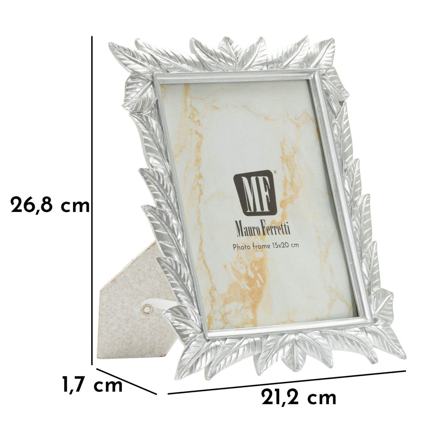 Cornice Leavy Silver 27x32,3 cm in Resina – Interno 20x25 cm