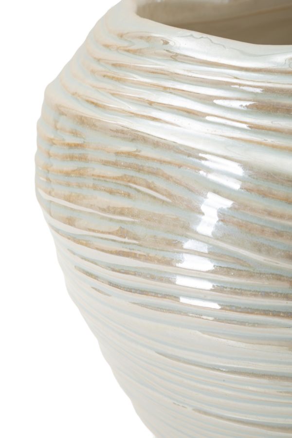 Vaso Perly Round Ø22x20 cm – Vaso Decorativo con Finitura Perlata Opaca