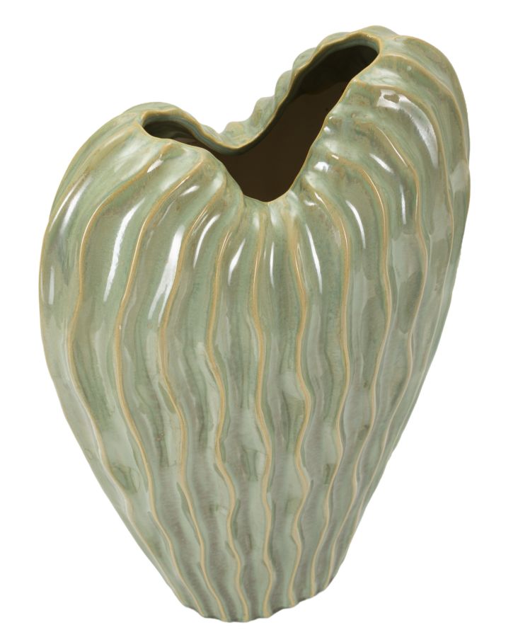 Vaso Venice 27x14x46,5 cm – Vaso Decorativo Alto con Finitura Lucida Effetto Ceramica