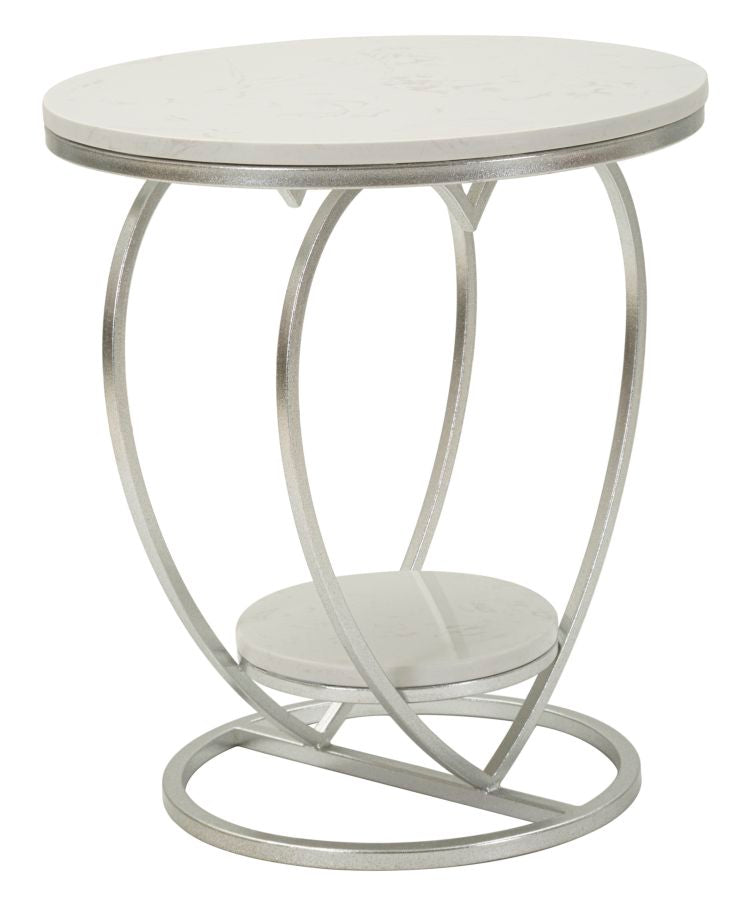 TAVOLINETTO HEART ARGENTO CM Ø 40X45,5