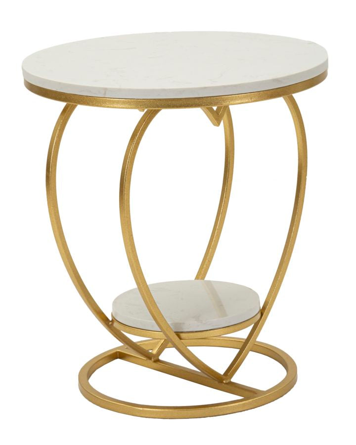 TAVOLINETTO HEART ORO CM Ø 40X45,5