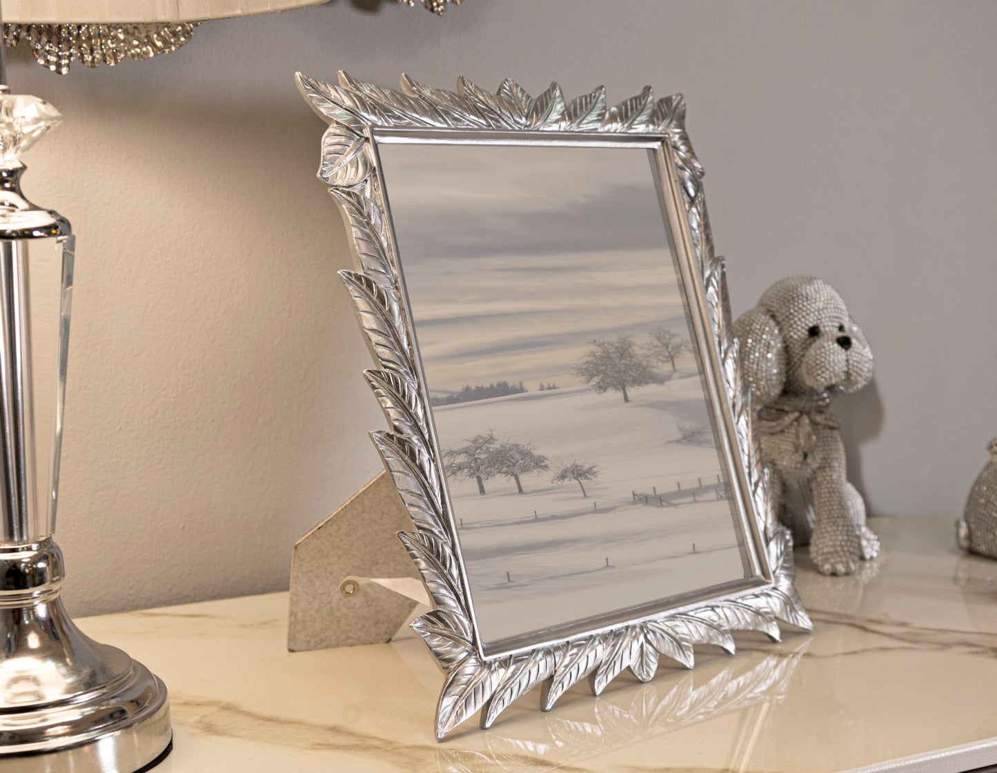 Cornice Leavy Silver 21,2x26,8 cm in Resina – Interno 15x20 cm