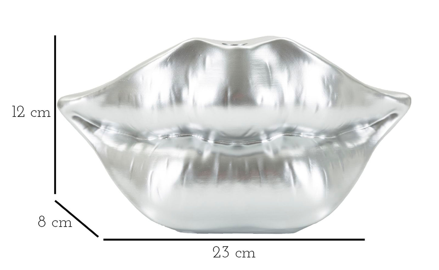 VASO MOUTH LIP SILVER CM 23X8X12