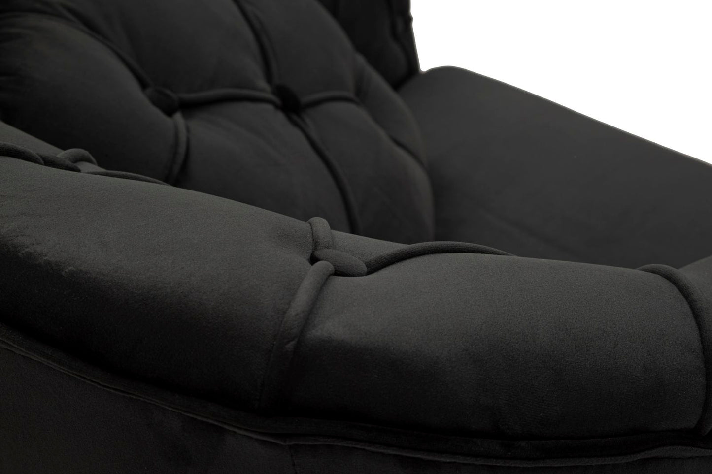 Poltrona Budapest Nera con Cuscino in Tessuto e Metallo H 91 cm