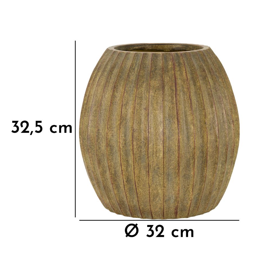 Vaso Breeze Ø32x32,5 cm – Finitura Naturale per Arredi Boho e Scandi
