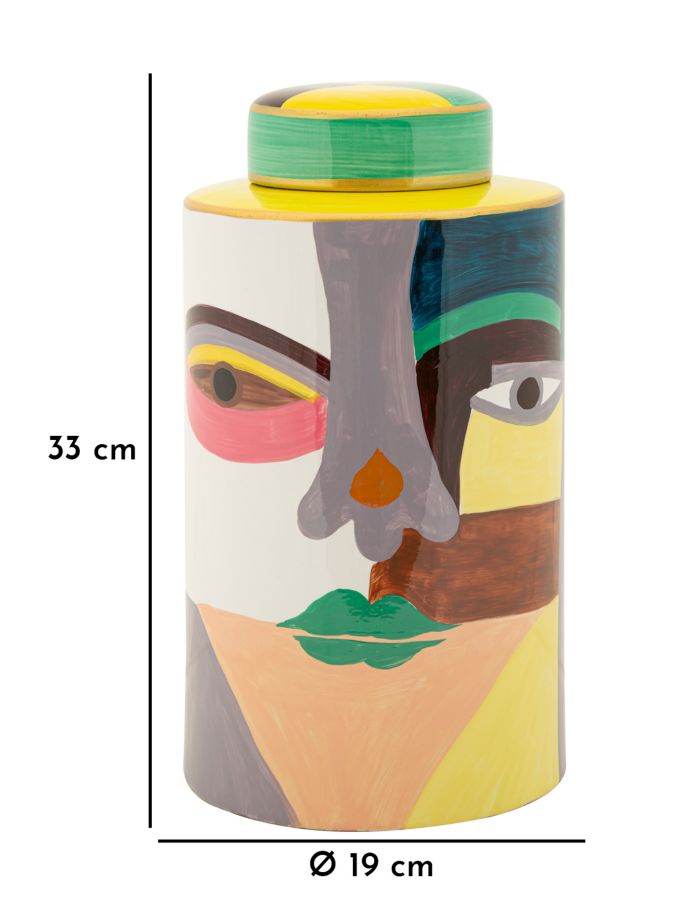 Vaso Piccassy Top in Ceramica Multicolore H 33 cm