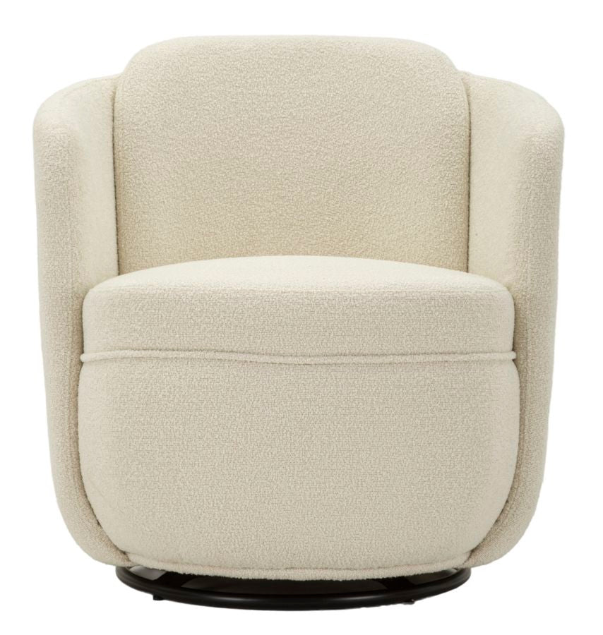 POLTRONA GIREVOLE TORINO CREMA CM 70X72X75 (ALTEZZA SEDUTA CM 44,5)