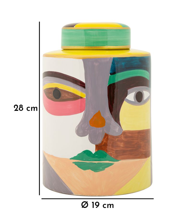Vaso Piccassy Top in Ceramica Multicolore H 28 cm