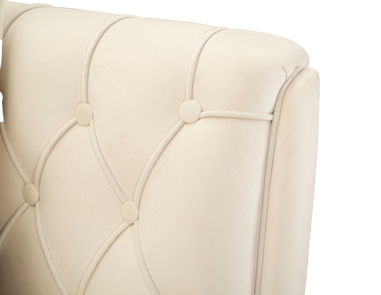 Poltrona Budapest Crema con Cuscino in Tessuto e Metallo H 91 cm