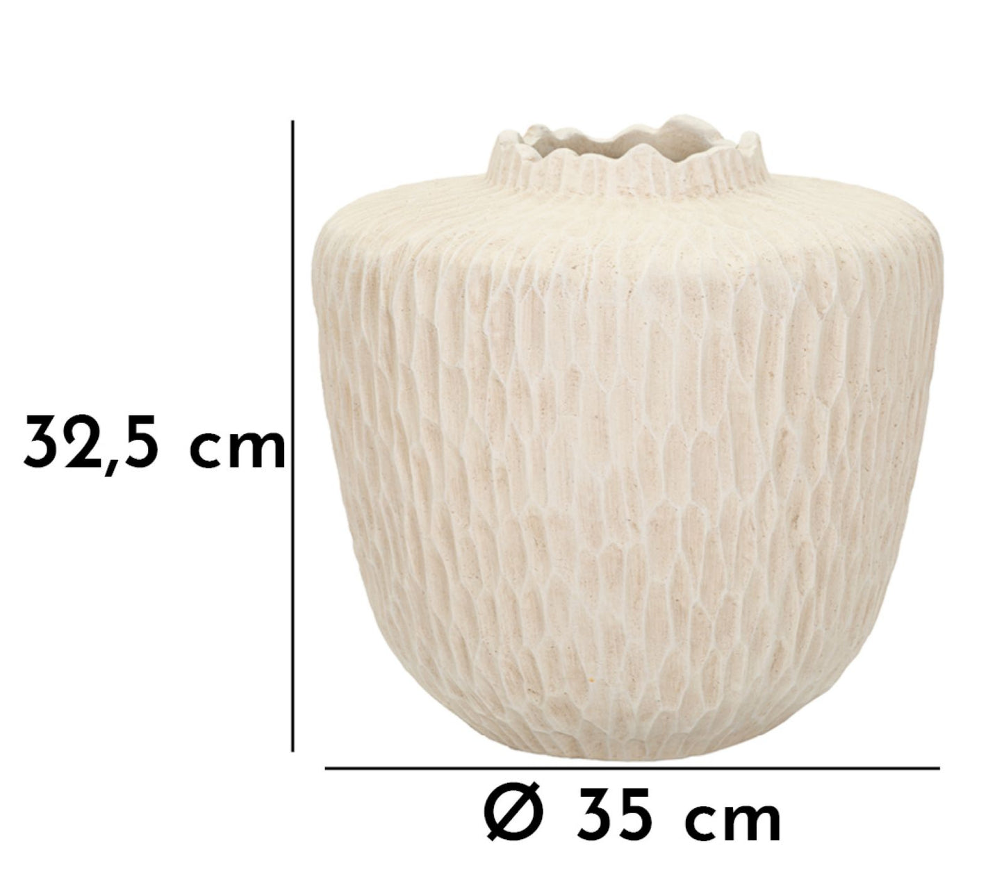 Vaso Shade Ø35x32,5 cm – Vaso Decorativo con Finitura Effetto Pietra Naturale