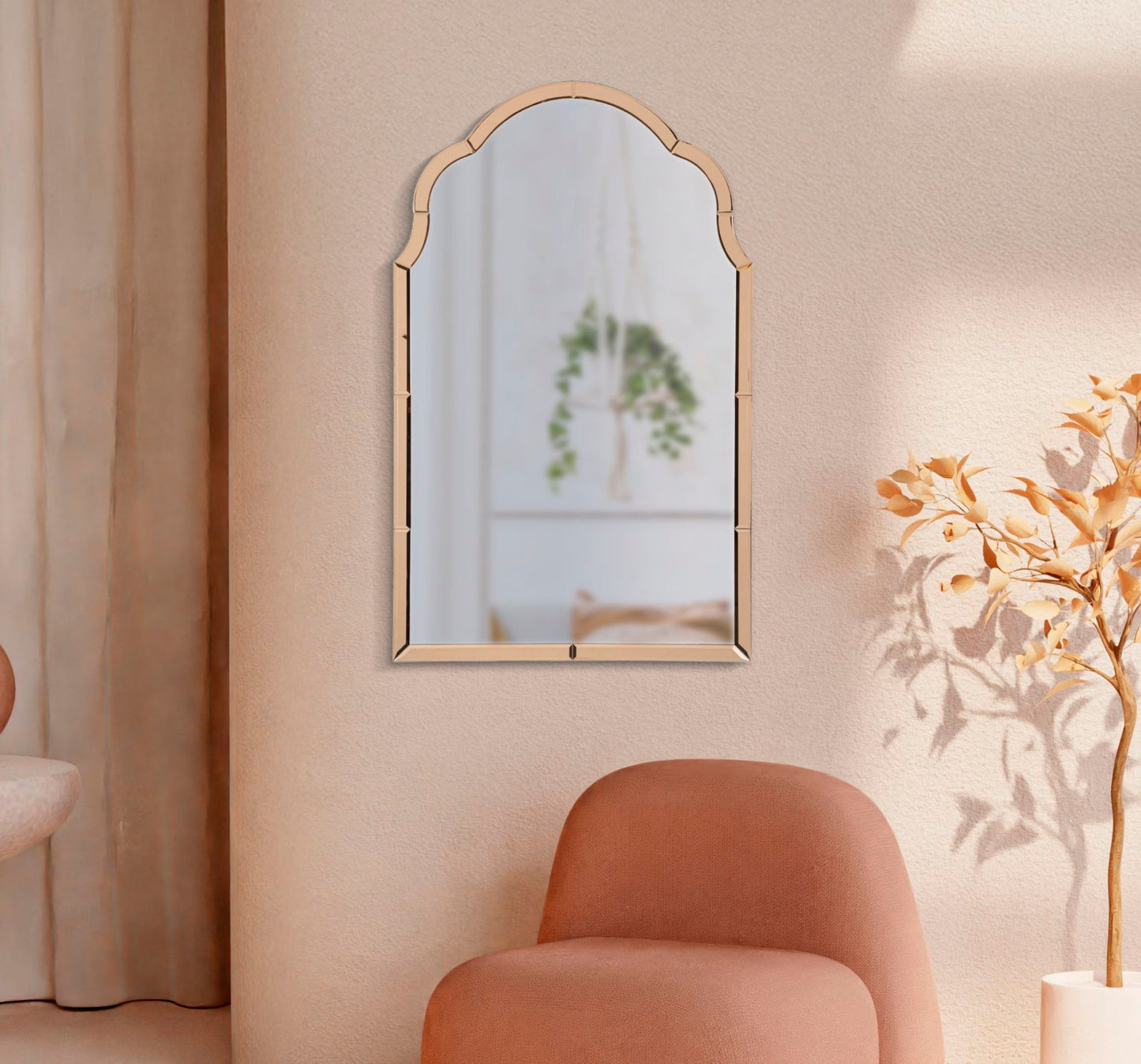 SPECCHIO DA MURO TANGERI ROSA CM 62X1X100 (MISURA SPECCHIO CM 55X94)