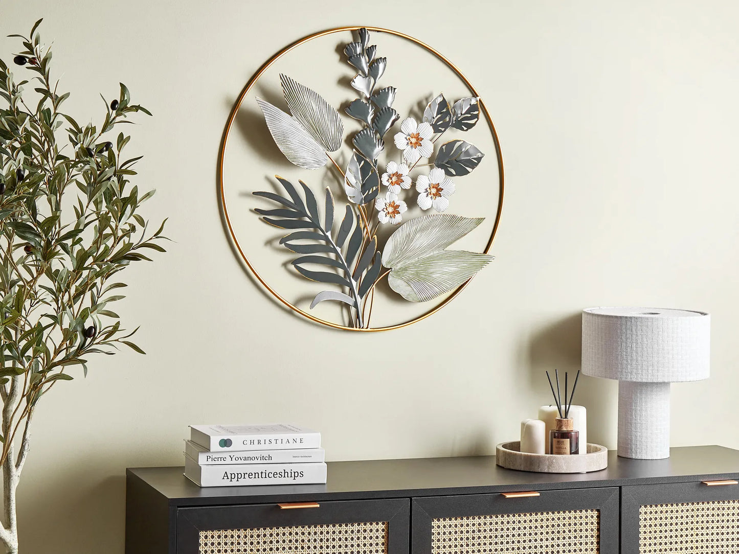 Decorazione da parete Fiore DUBNIUM Metallo 70 cm Verde